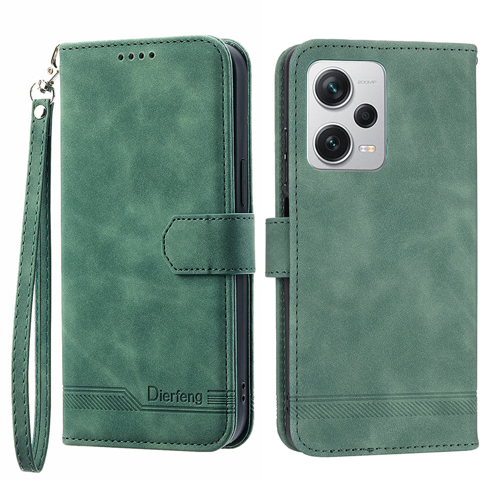 DIERFENG DF-03 For Xiaomi Redmi Note 12 Pro 5G Lines Imprinted Leather Wallet Phone Case Flip Stand Anti-drop Cover DIERFENG DF-03 For Xiaomi Redmi Note 12 Pro 5G Lines Imprinted Leather Wallet Phone Case Flip Stand Anti-drop Cover